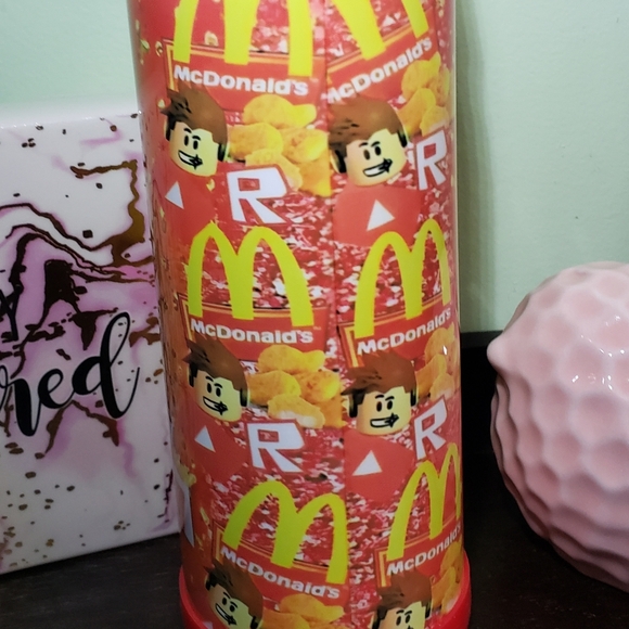 12oz locking fliptop Waterbottle! This kid runs on Roblox and McDonald's! - Picture 2 of 3